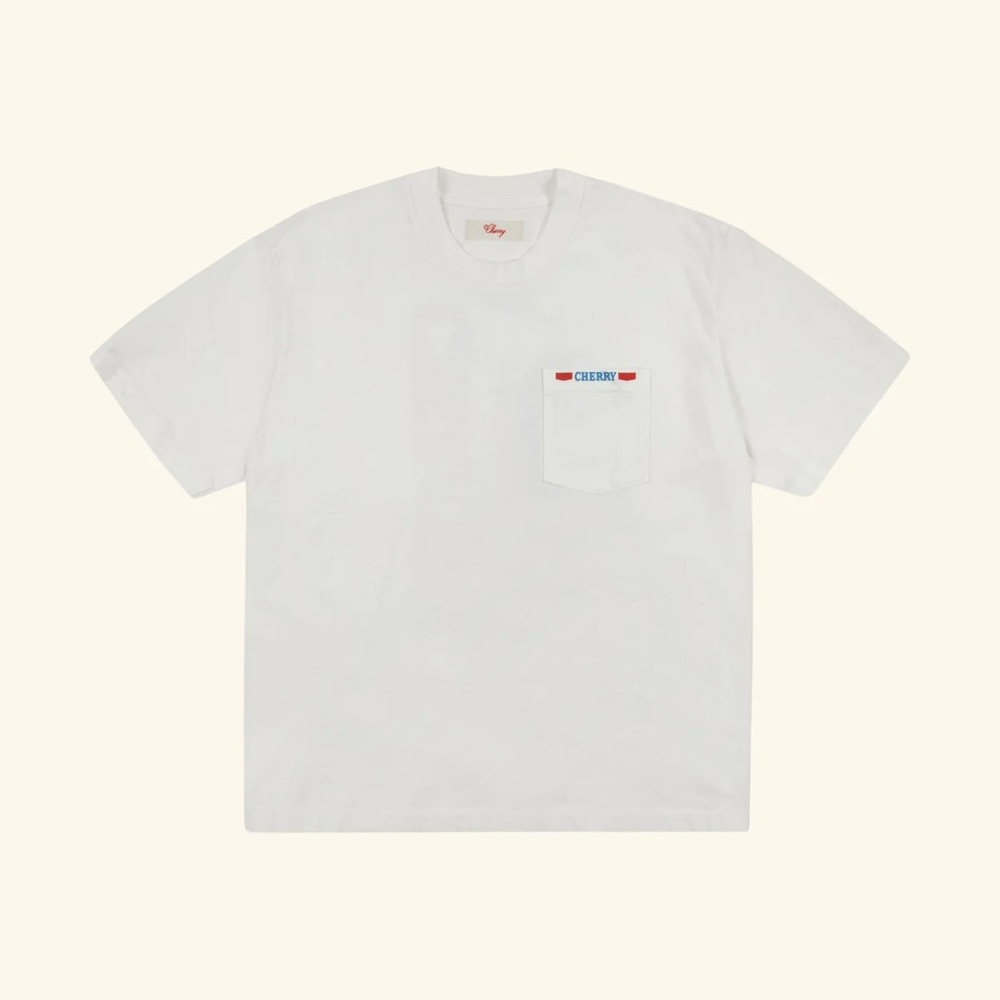 Cherry LA White Pocket Tee